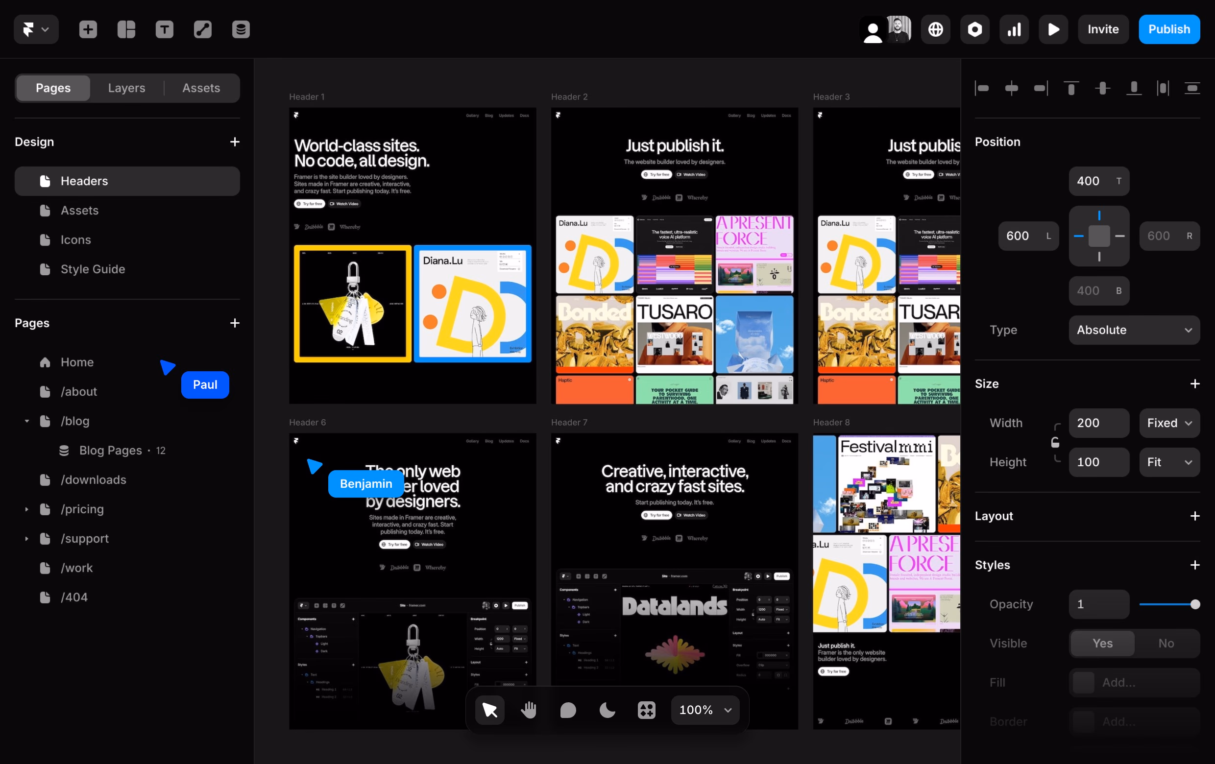 Framer templates